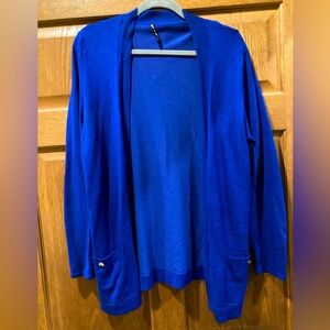 Sapphire blue open front cardigan - size L